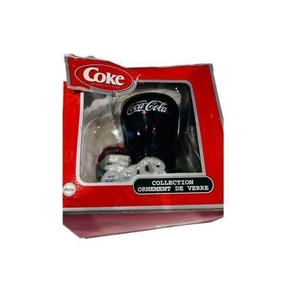 Coca-Cola Blown Glass Christmas Ornament By Cavanagh 4” tall